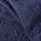 Queen Navy 3 Piece Split Corner Pleated Quilted Bedspread Set